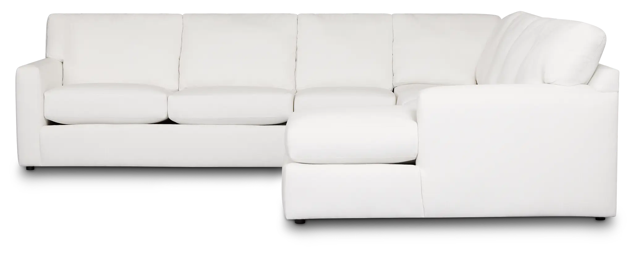 Rhodes White Fabric Large Right Chaise Sectional Rhodes White Fabric Large Right Chaise Sectional
