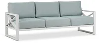 Linear White Teal Aluminum Outdoor Upholstery