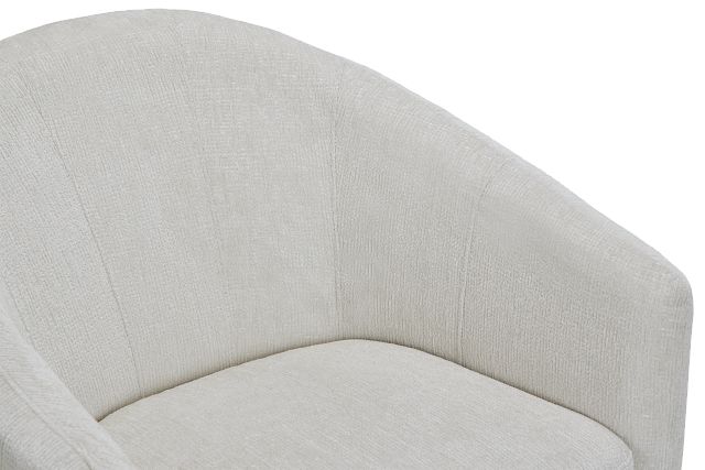 Blakely White Fabric Swivel Chair