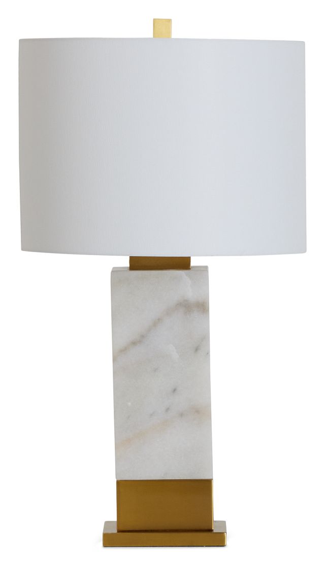 Reign White Marble Table Lamp