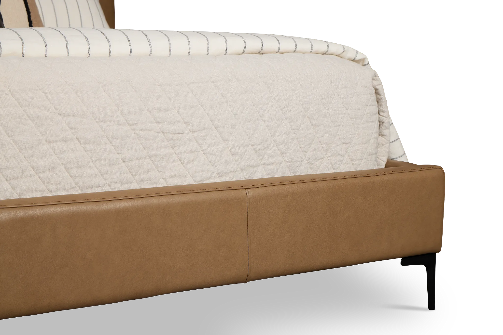 Highland Dark Brown Leather Panel Bed