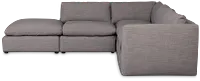 Serena Gray Fabric 5-piece Left Facing Bumper Sectional