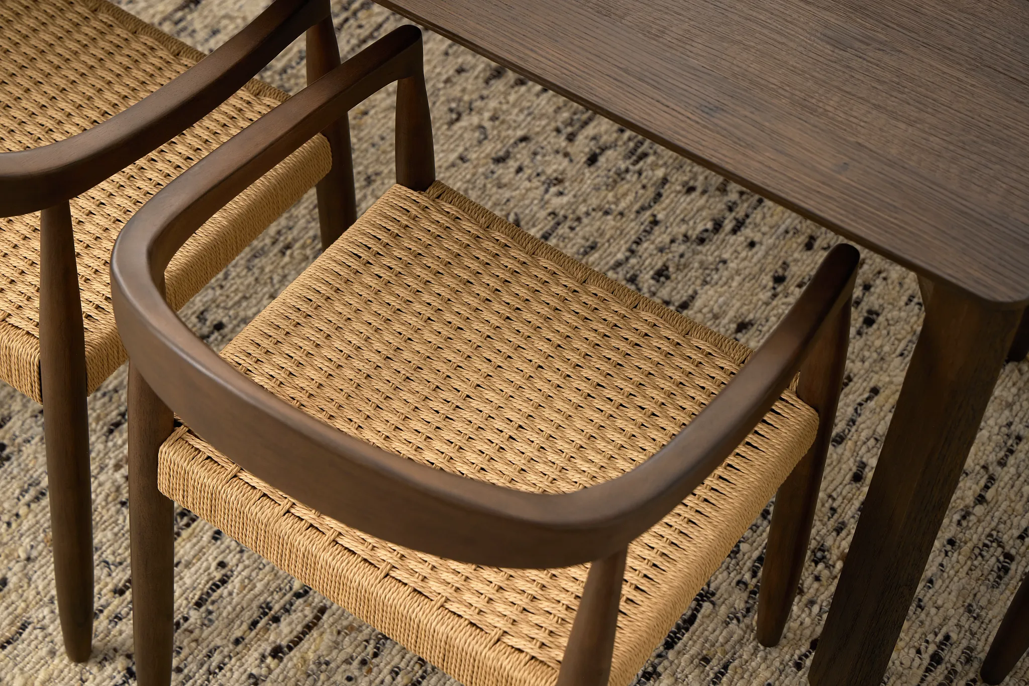 Santorini Dark Tone Curved Woven Side Chair
