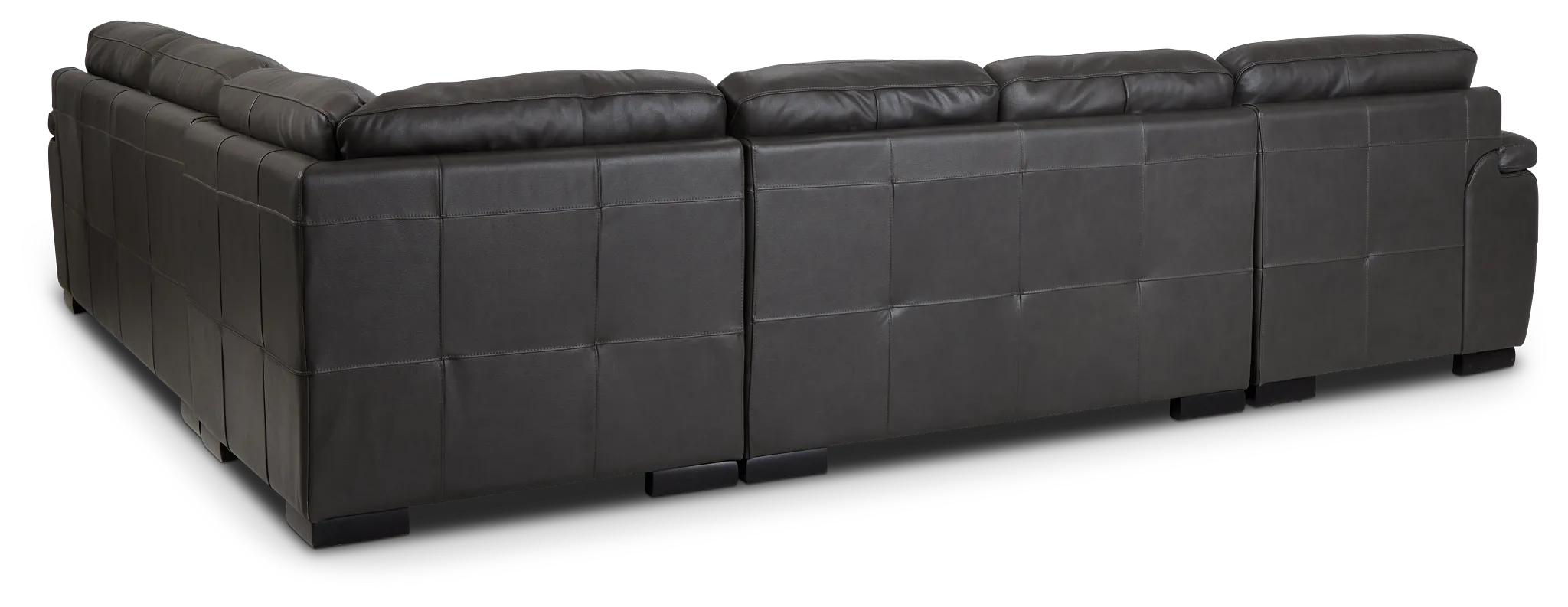 Braden Dark Gray Leather Medium Left Chaise Sectional