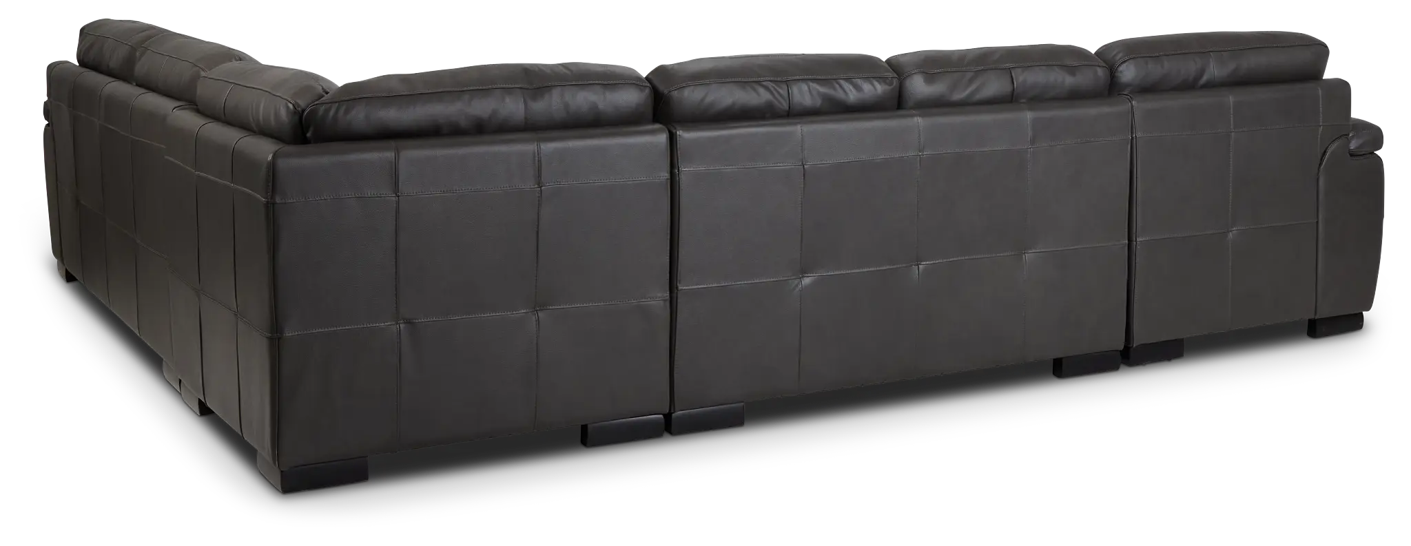 Braden Dark Gray Leather Medium Left Chaise Sectional Braden Dark Gray Leather Medium Left Chaise Sectional