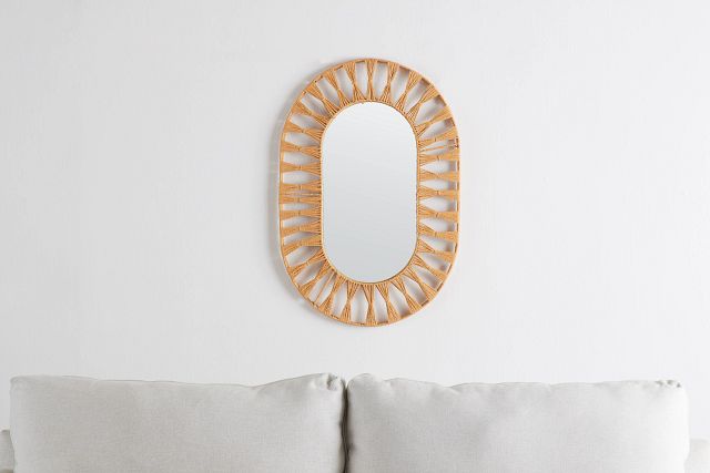 Katalina Brown Oval Mirror
