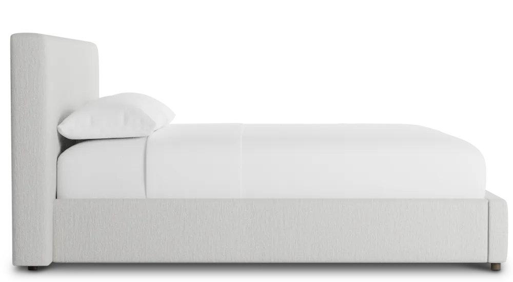 Grayton Delray Pewter 44" Upholstered Platform Bed