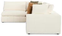 Cruz White Fabric 4-piece Modular Sectional