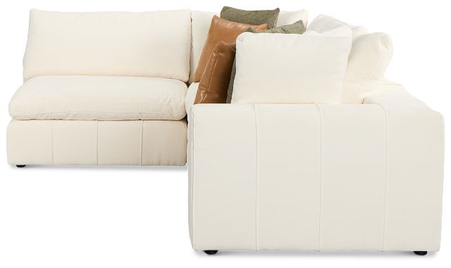 Cruz White Fabric 4-piece Modular Sectional