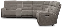 Travis Gray Fabric Large Triple Power Reclining Two-arm Sectional