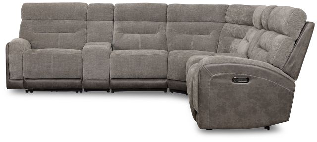 Travis Gray Fabric Large Triple Power Reclining Two-arm Sectional