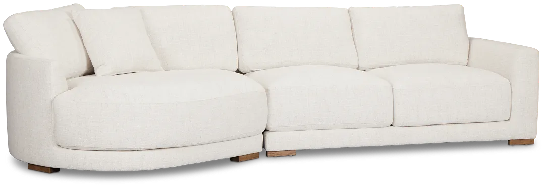 Maeve Light Beige Fabric Left-arm Cuddler Sectional