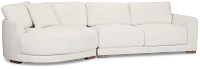 Maeve Light Beige Fabric Left-arm Cuddler Sectional