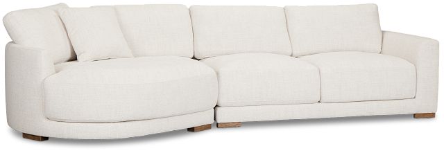 Maeve Light Beige Fabric Left-arm Cuddler Sectional