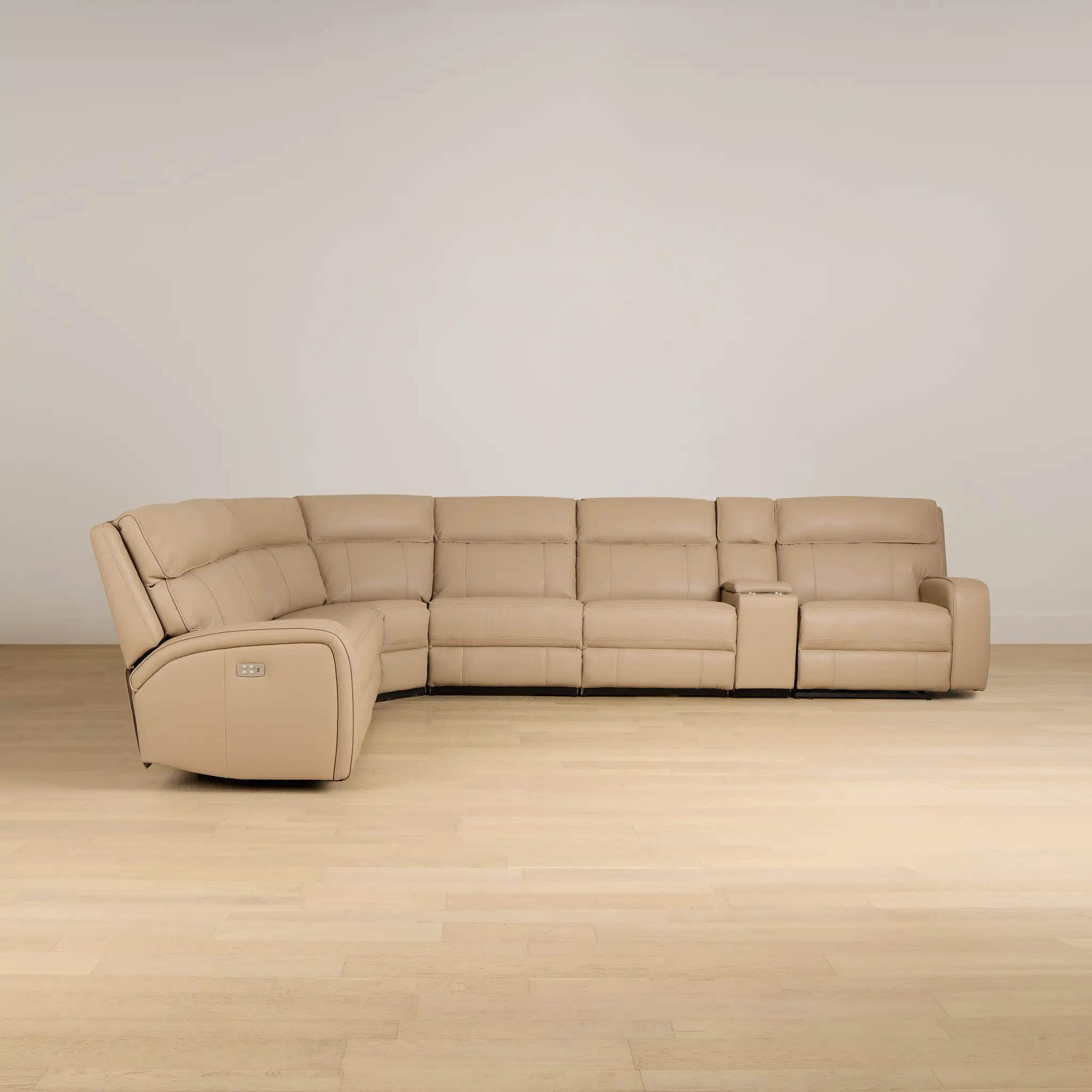 Rhett Taupe Micro Large Two-arm Power Reclining Sectional Rhett Taupe Micro Large Two-arm Power Reclining Sectional