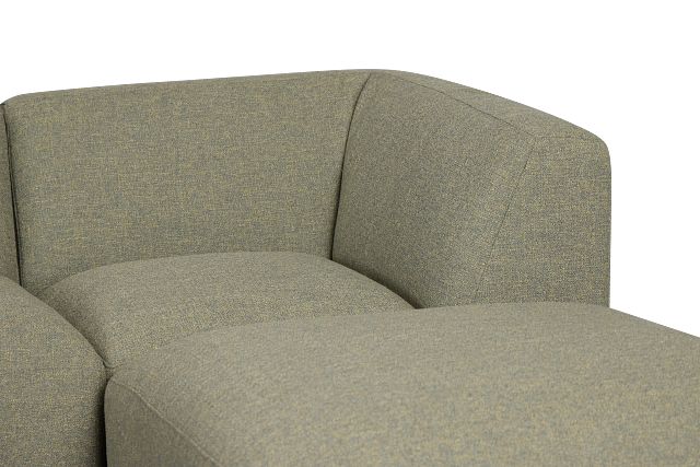 Baylor Green Fabric 4-piece Right Facing Bumper Sectional