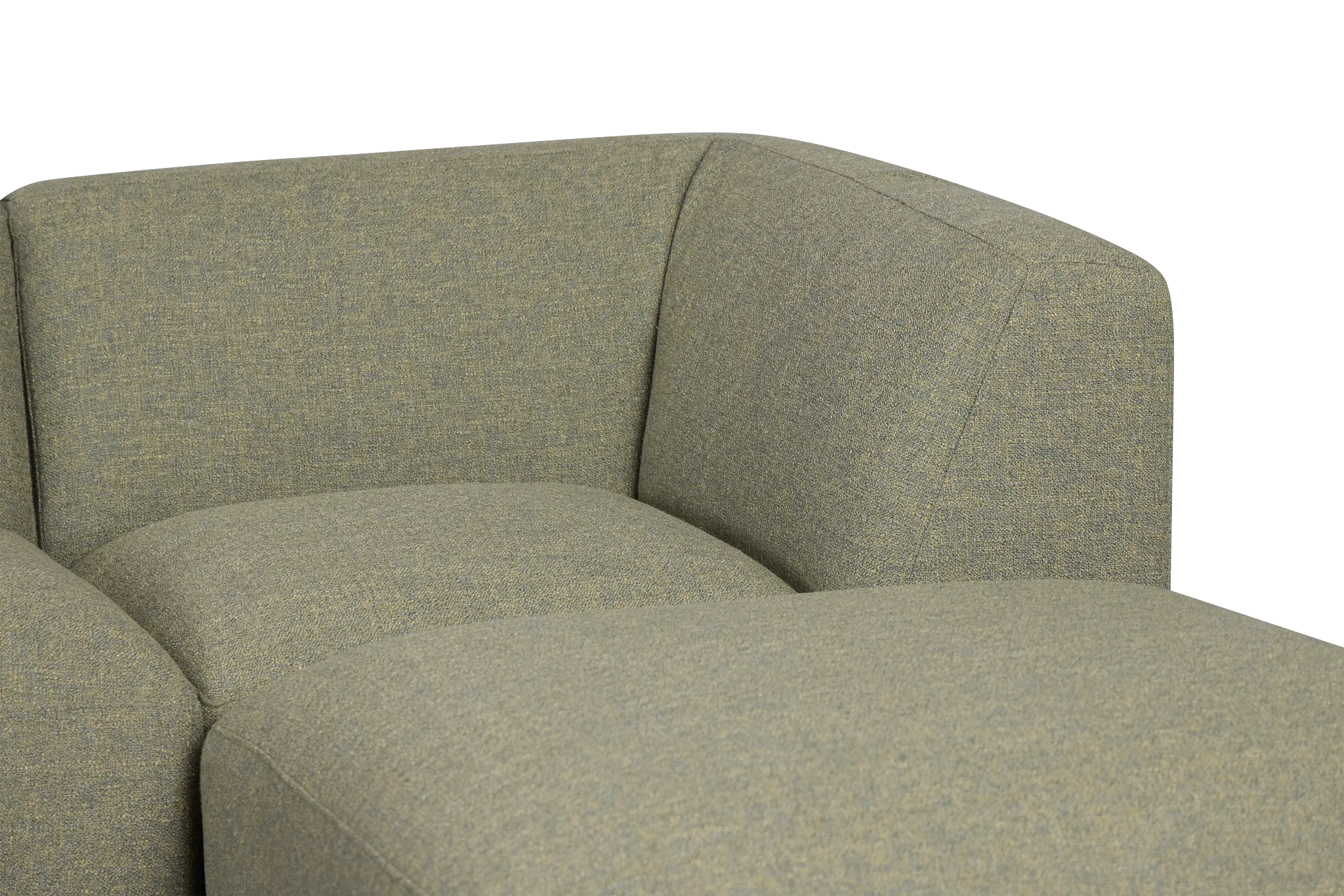 Baylor Green Fabric 4-piece Right Facing Bumper Sectional