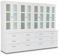 Newport White Drawer Bookcase Wall