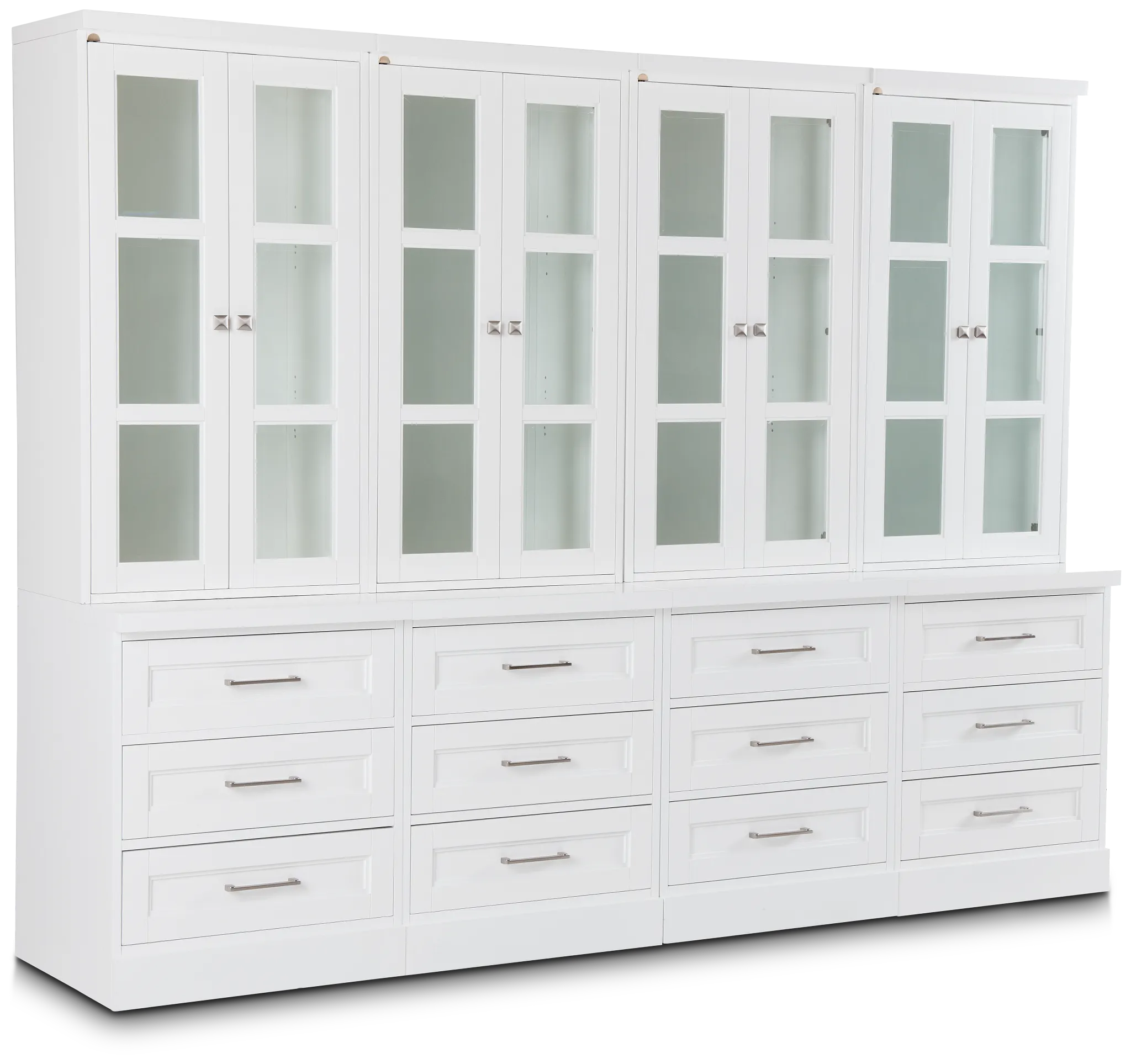 Newport White Drawer Bookcase Wall