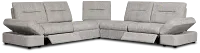 Mila Gray Fabric Small Dual Power Reclining Two-arm Sectional