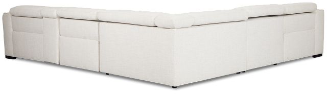 Ellis Light Beige Fabric Medium Triple Power 2-arm Sectional
