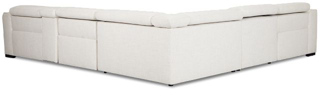 Ellis Light Beige Fabric Medium Triple Power 2-arm Sectional