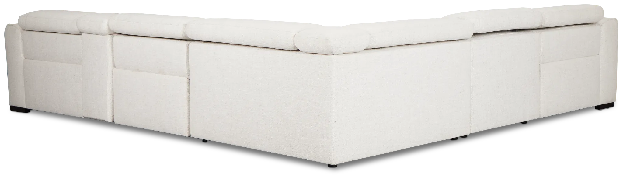 Ellis Light Beige Fabric Medium Triple Power 2-arm Sectional