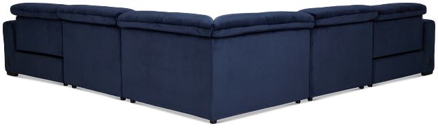 Gemma Navy Velvet Small Two-arm Power Reclining Sectional