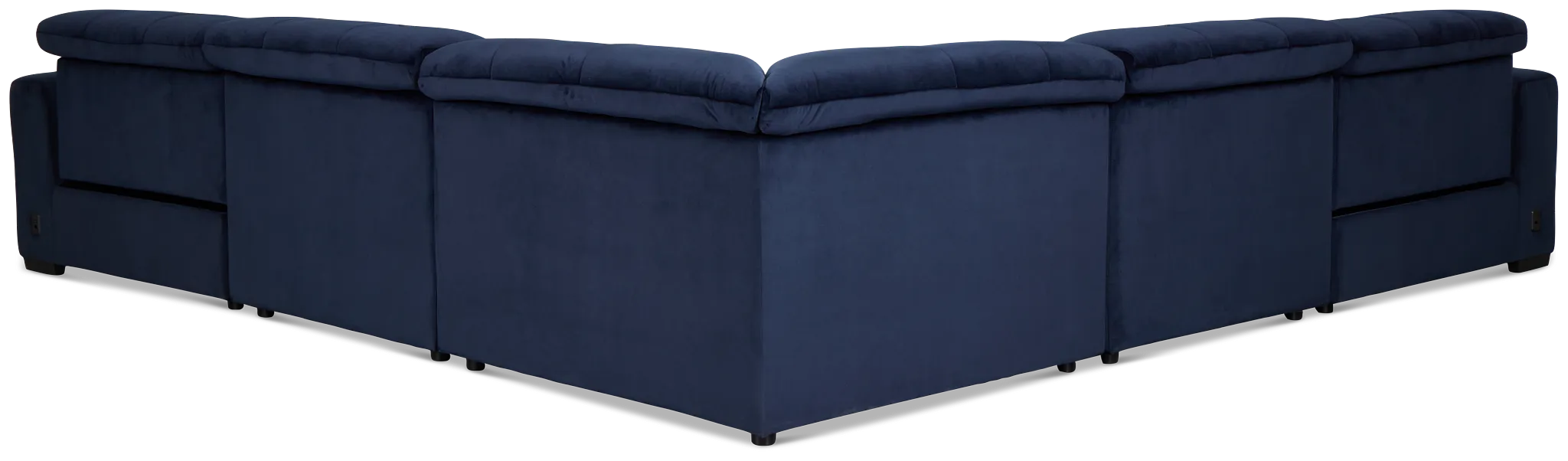 Gemma Navy Velvet Small Two-arm Power Reclining Sectional