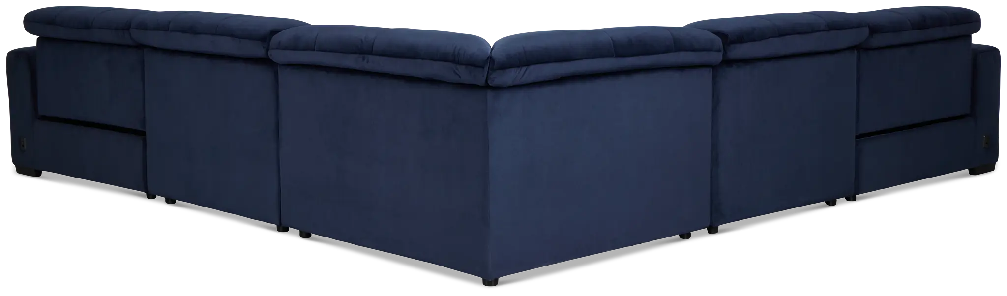 Gemma Navy Velvet Small Two-arm Power Reclining Sectional Gemma Navy Velvet Small Two-arm Power Reclining Sectional