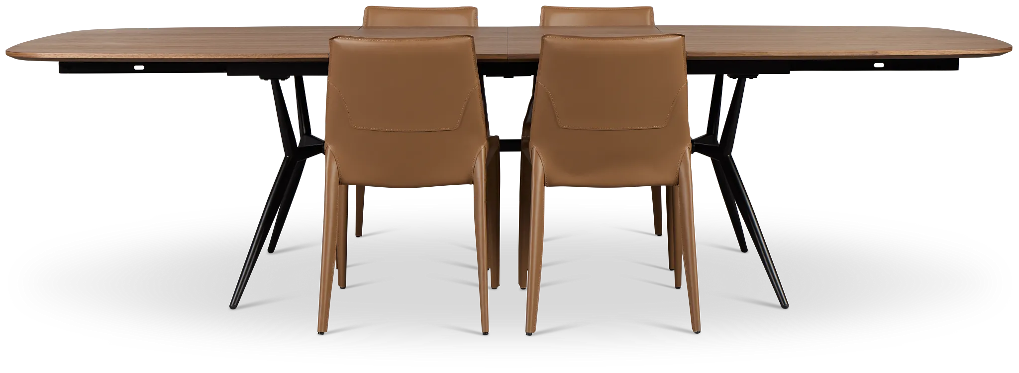 Margo Two-tone Rect Table With 4 Brown Upholstered Side Chairs