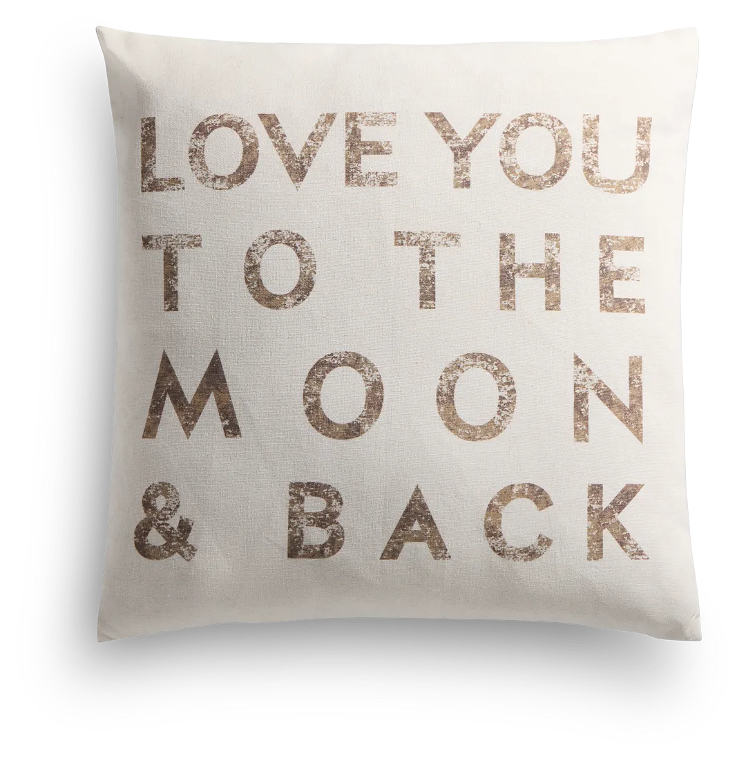 Love Ivory 22" Square Accent Pillow