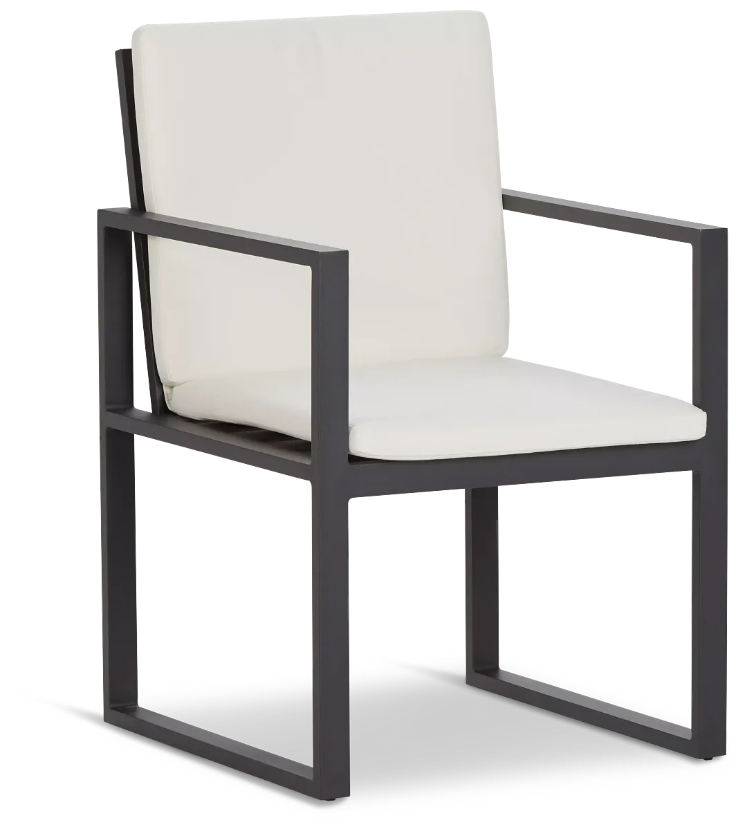 Linear Dark Gray White Aluminum Arm Chair