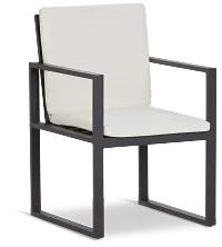 Linear Dark Gray White Aluminum Arm Chair