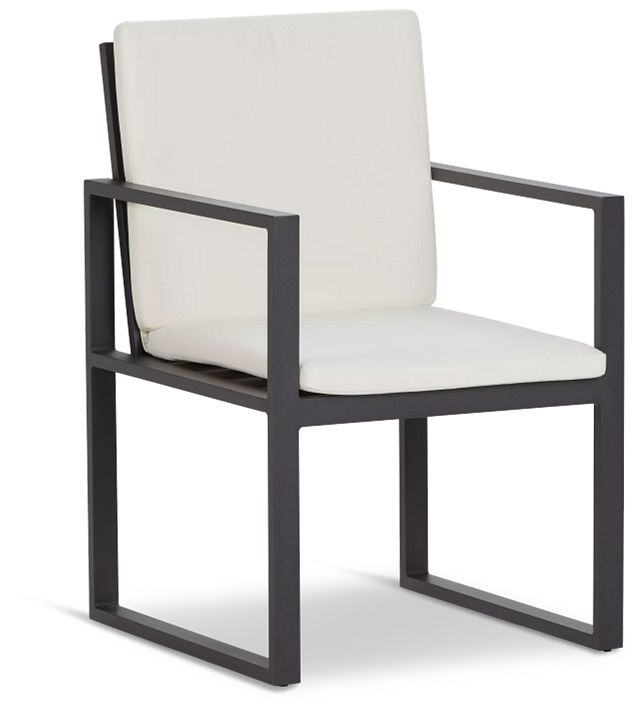 Linear Dark Gray White Aluminum Arm Chair (4)