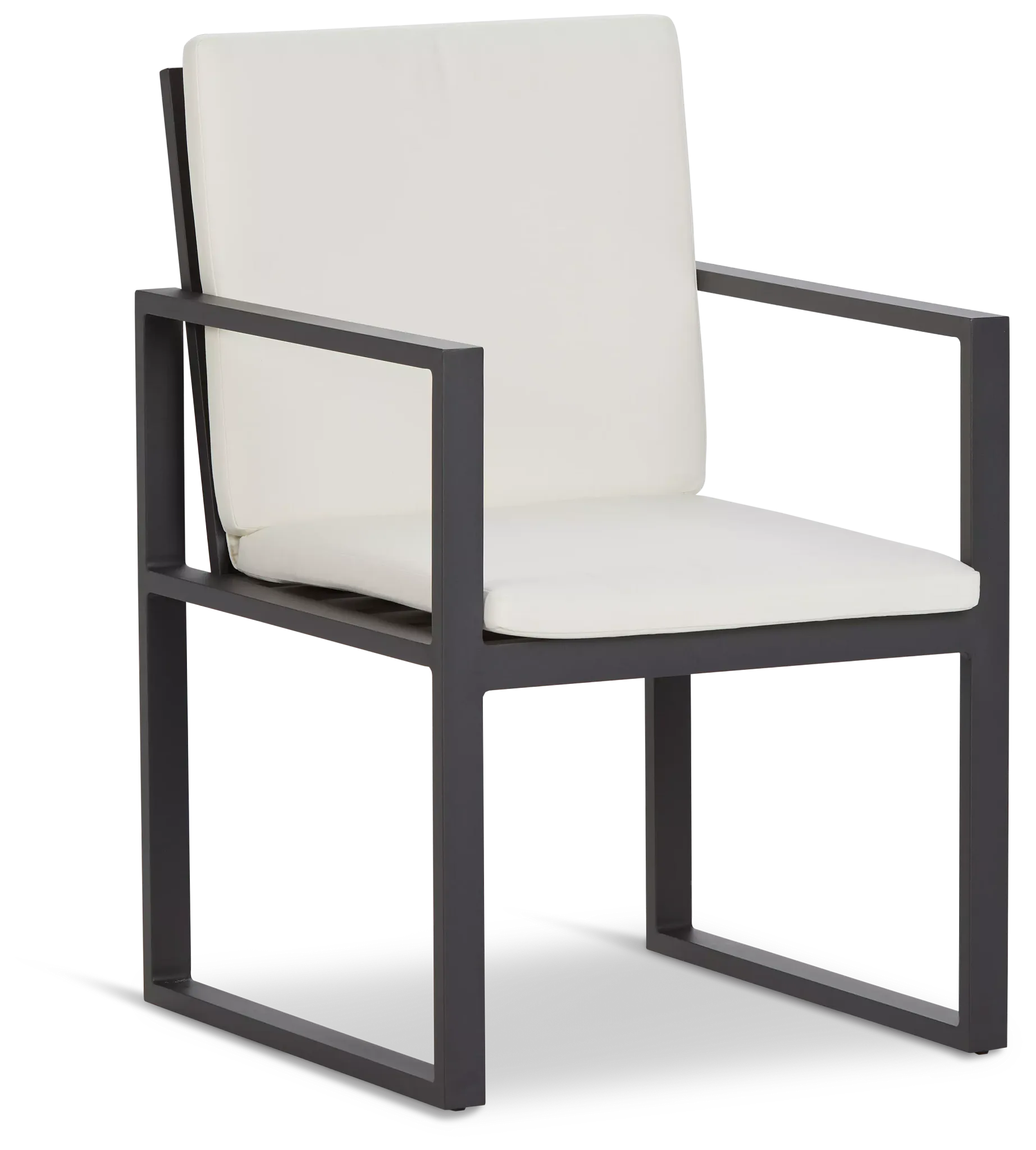 Linear Dark Gray White Aluminum Arm Chair