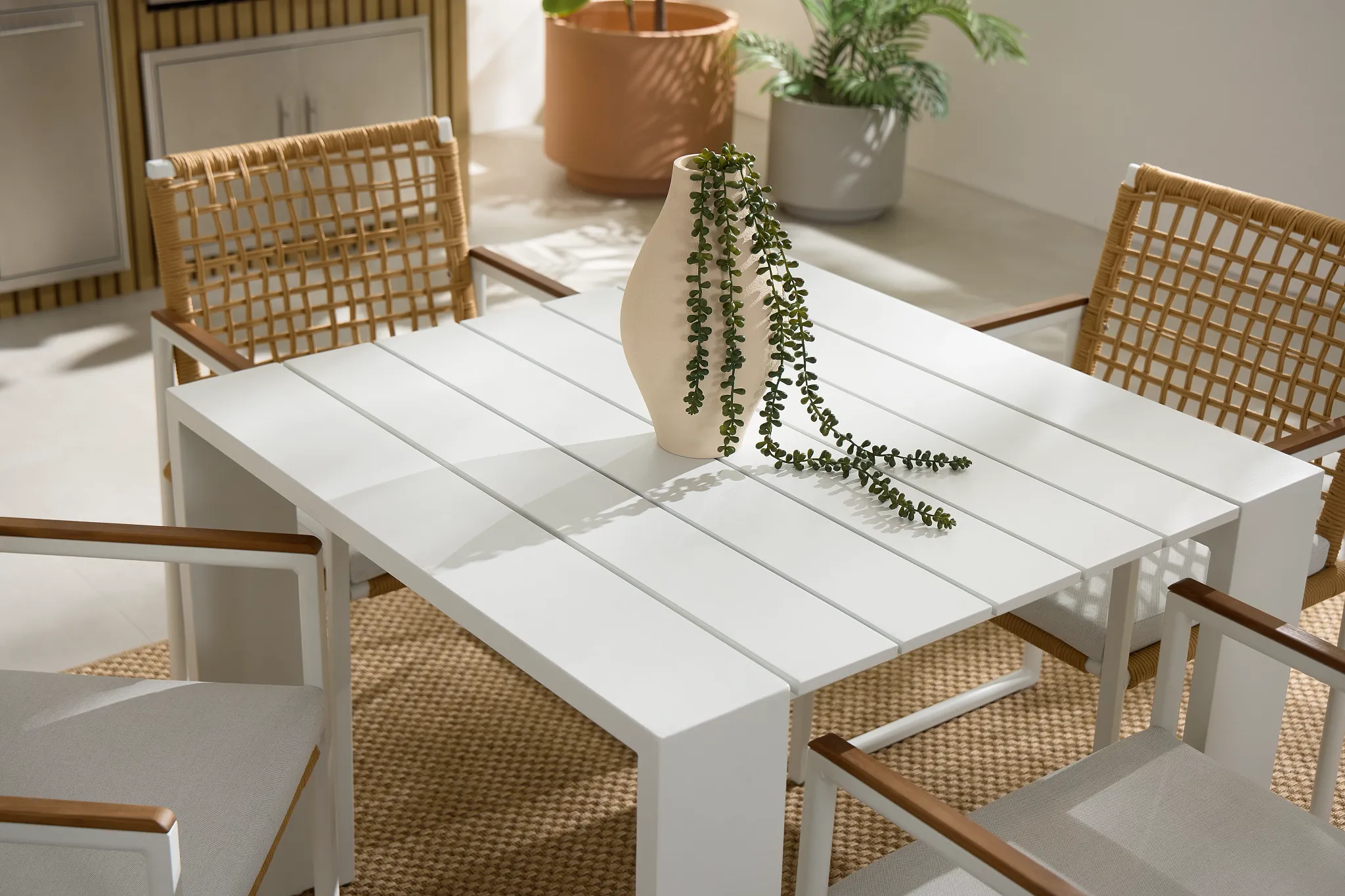 Sunrise White 35" Square Table
