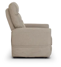 Canton Beige Fabric Power Lift Recliner