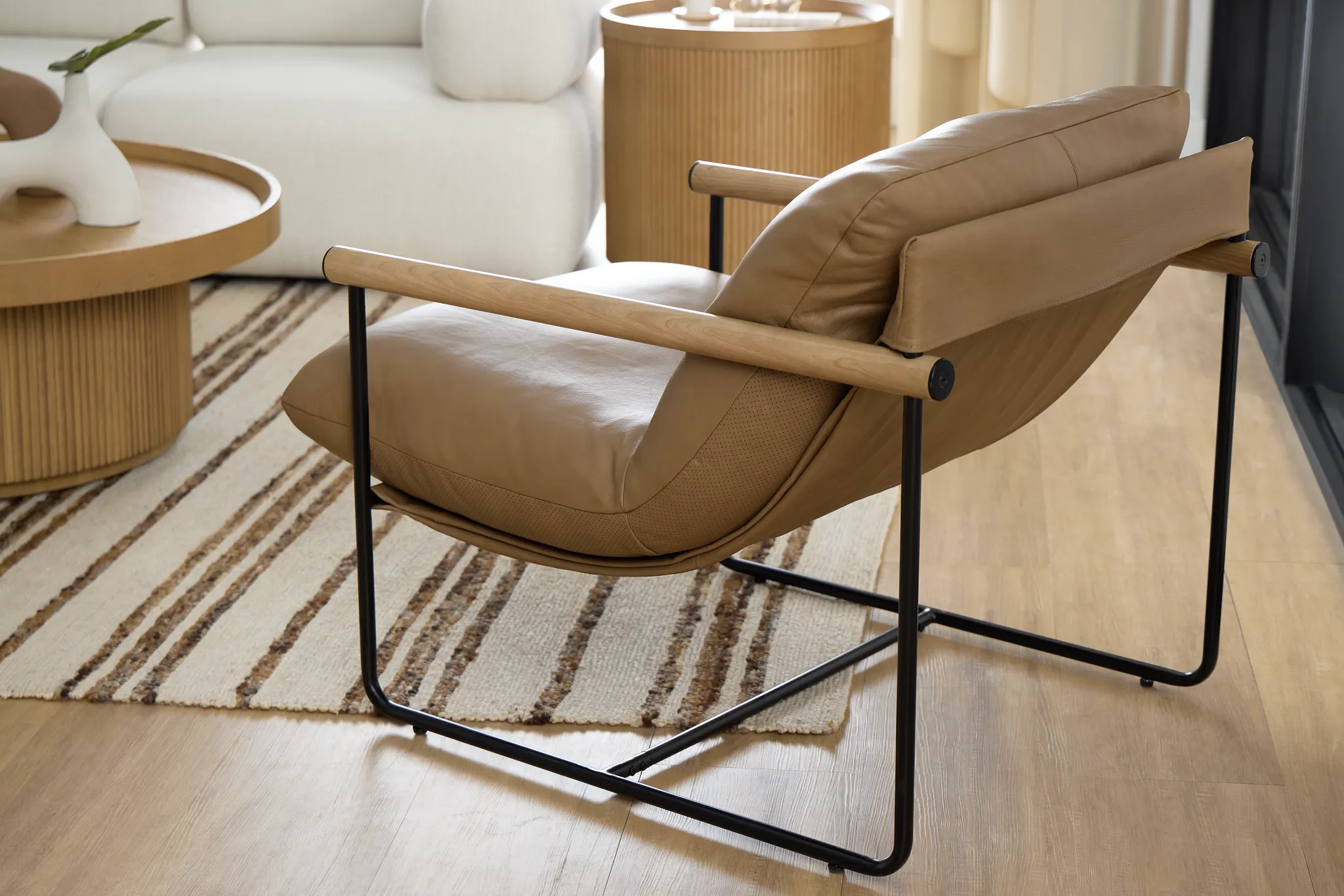 Margo Brown Leather Accent Chair