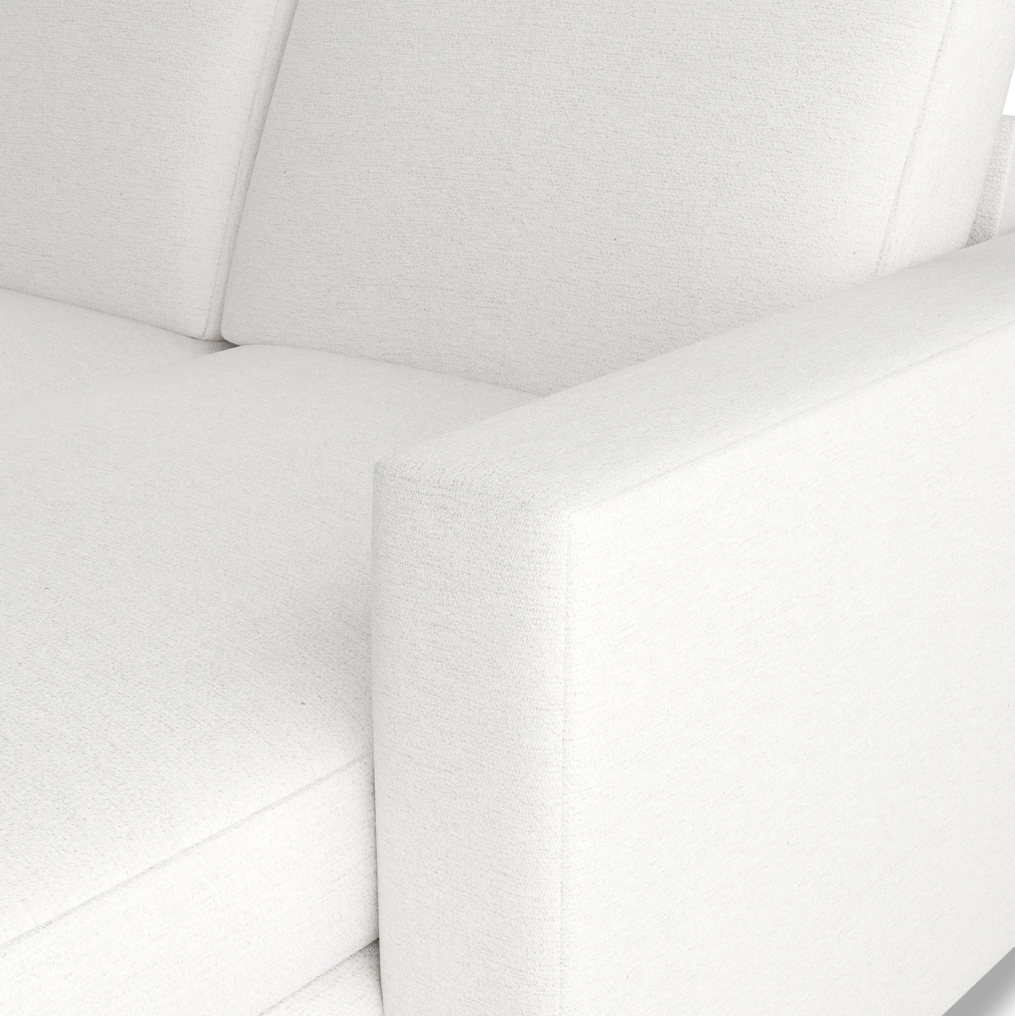 Citymod White Fabric Medium Right Chaise Sectional