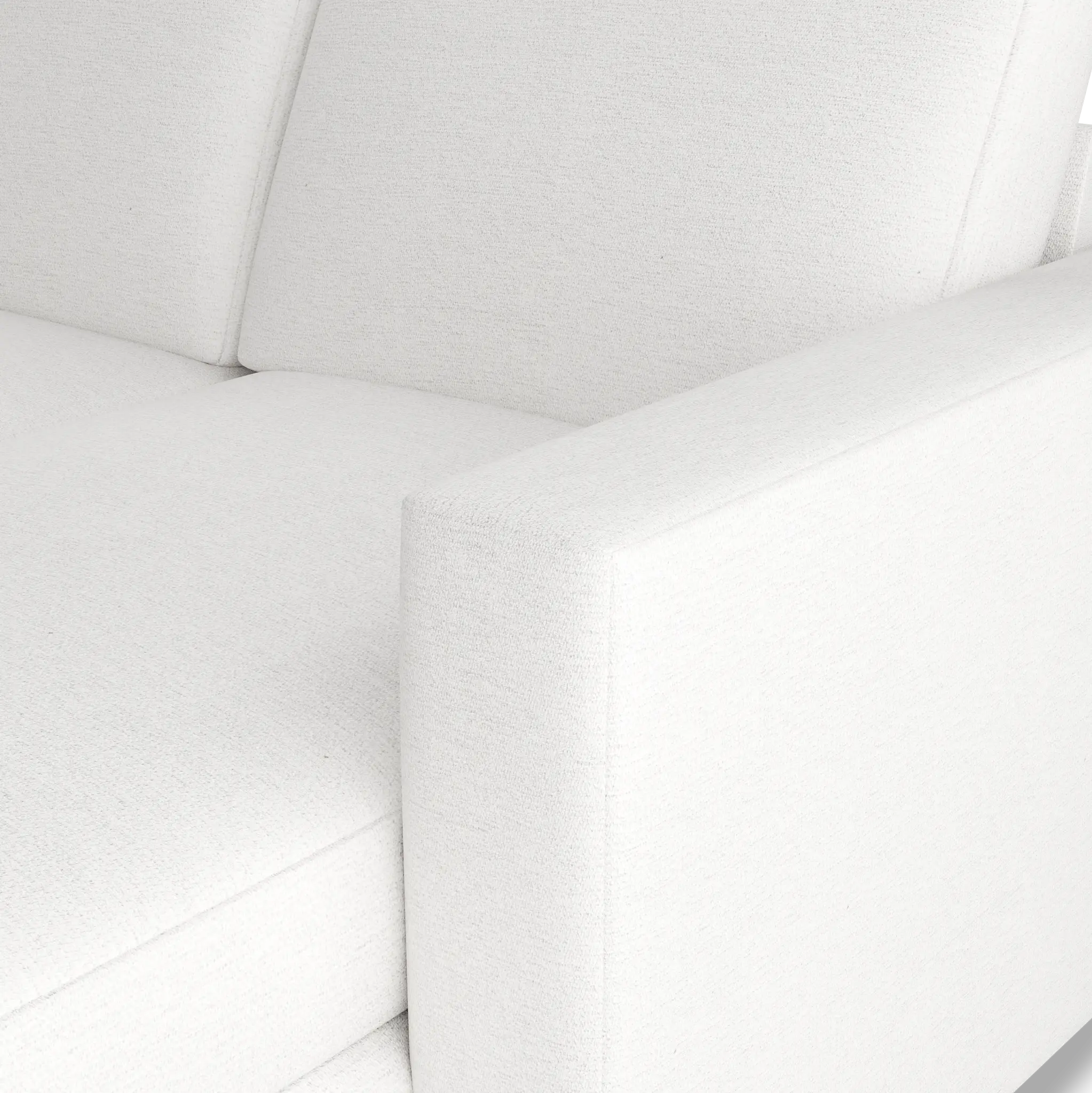Citymod White Fabric Medium Right Chaise Sectional Citymod White Fabric Medium Right Chaise Sectional