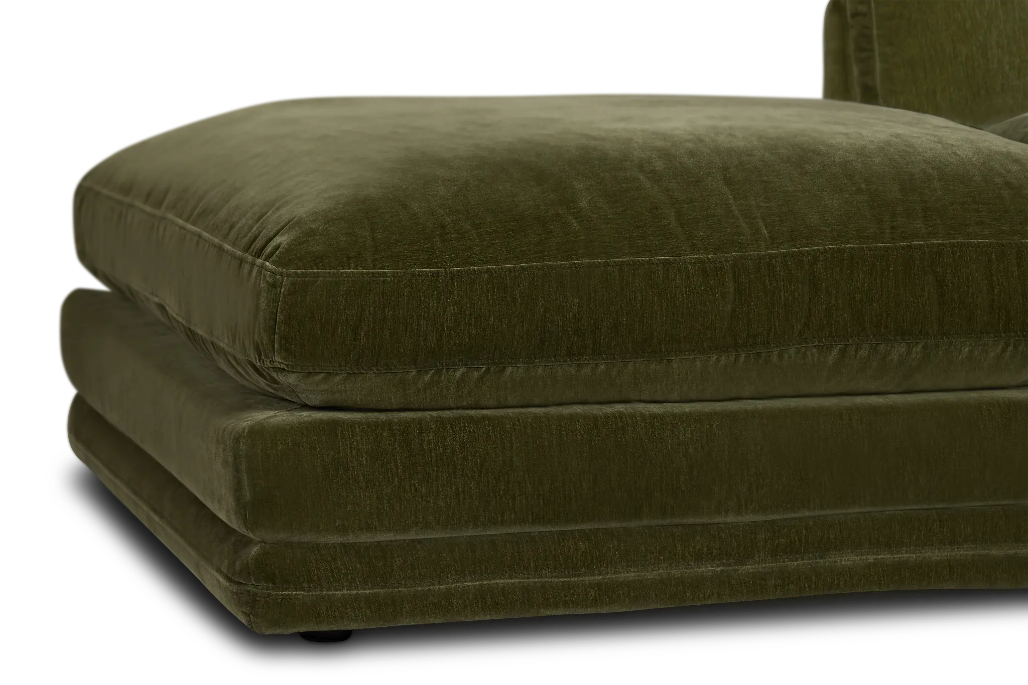 Jules Green Velvet 4-piece Left Facing Bumper Sectional Jules Green Velvet 4-piece Left Facing Bumper Sectional