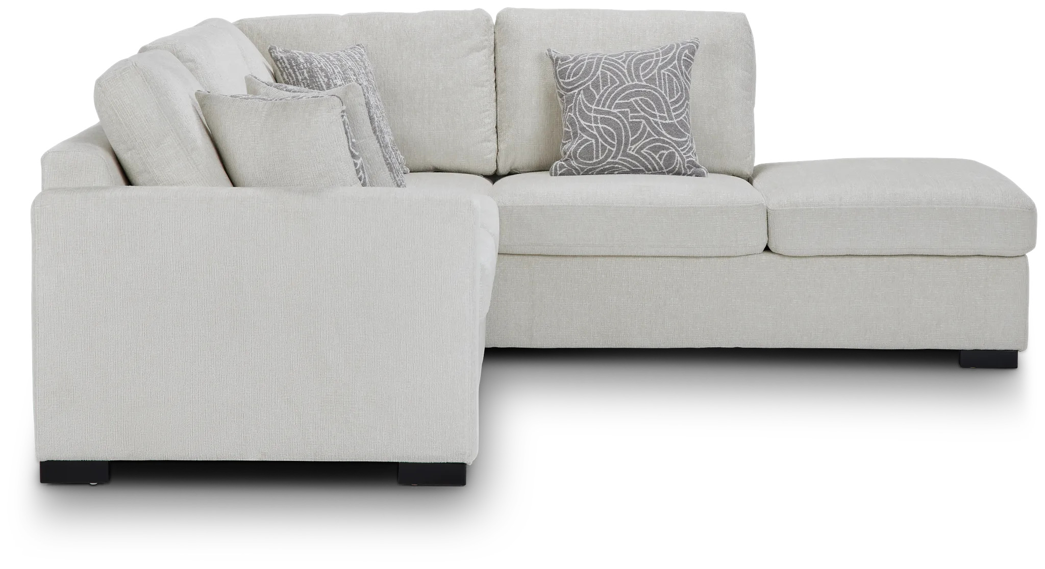 Blakely White Fabric Small Right Bumper Sleeper Sectional
