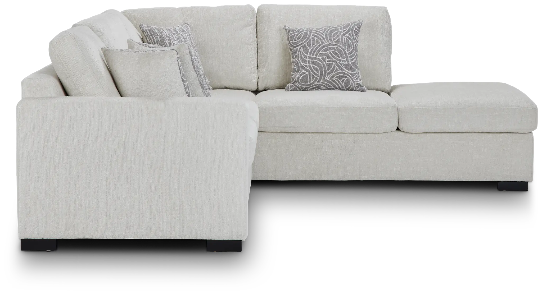 Blakely White Fabric Small Right Bumper Sleeper Sectional Blakely White Fabric Small Right Bumper Sleeper Sectional