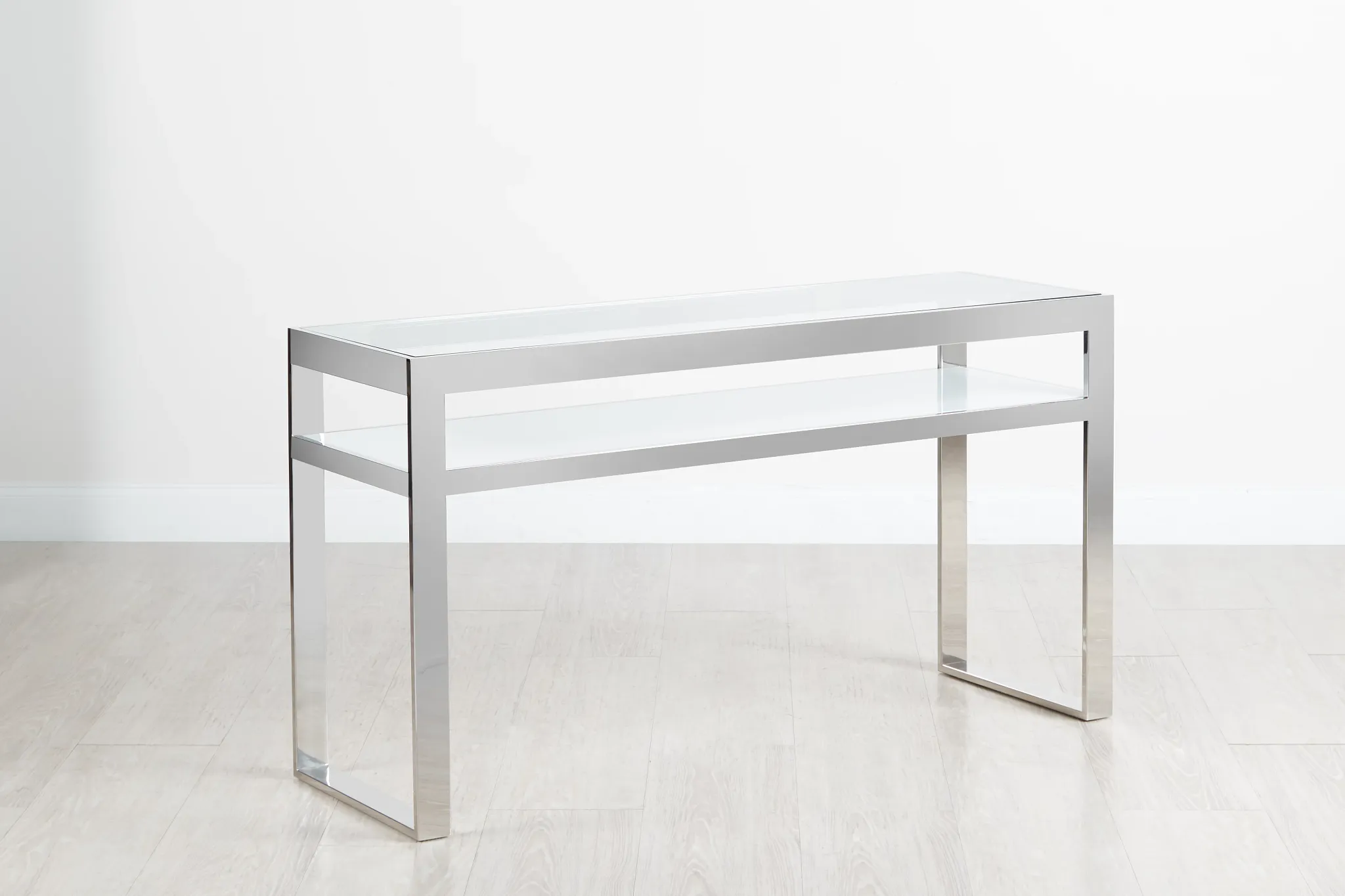 Miami White Glass Console Table