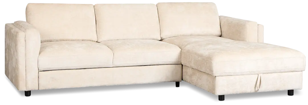 Farren Beige Fabric Small Right Chaise Storage Sleeper Sectional Farren Beige Fabric Small Right Chaise Storage Sleeper Sectional