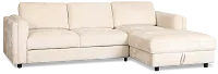 Farren Beige Fabric Small Right Chaise Storage Sleeper Sectional