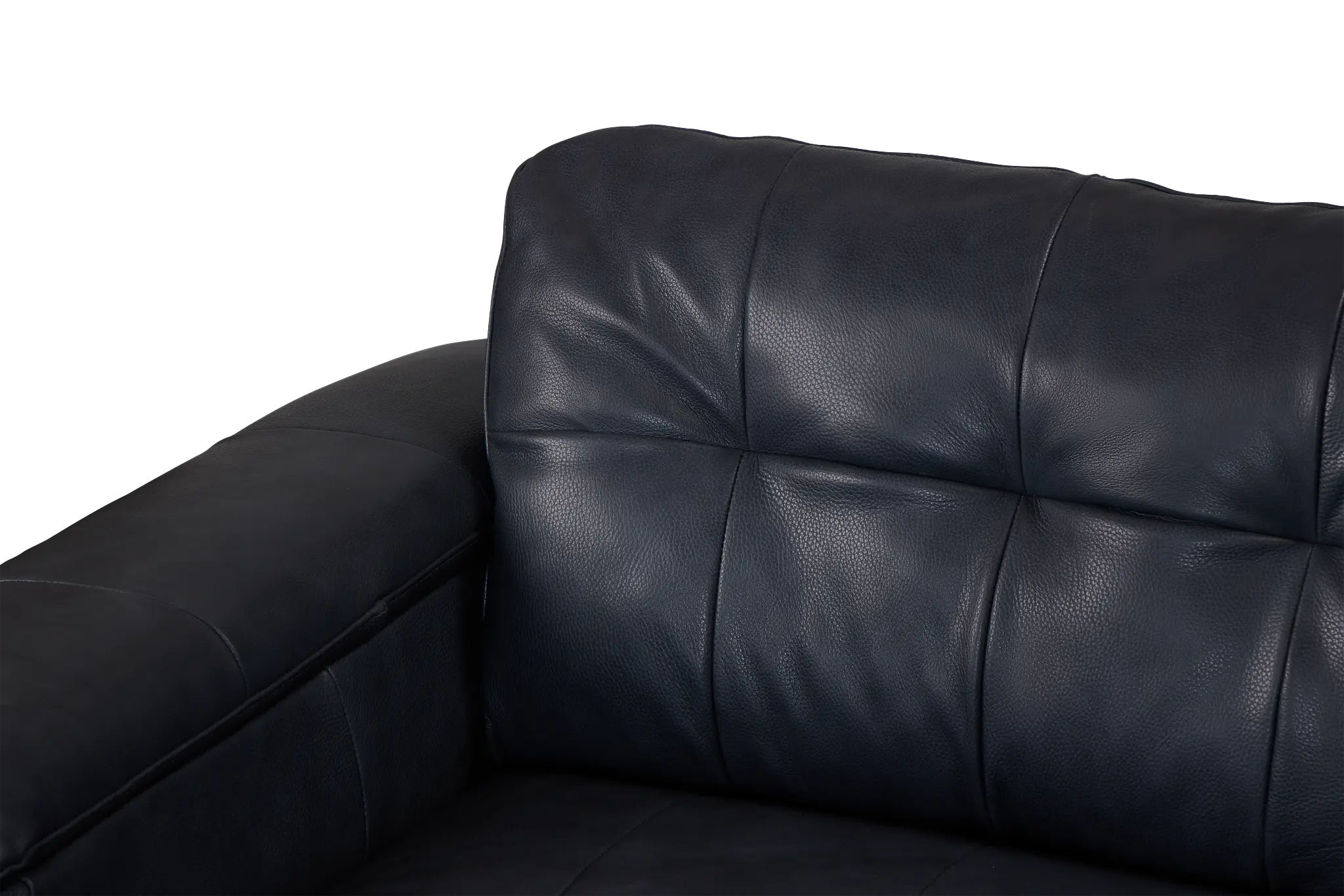 Rowan Navy Leather U-shaped Sectional W/ Right Bumper Rowan Navy Leather U-shaped Sectional W/ Right Bumper