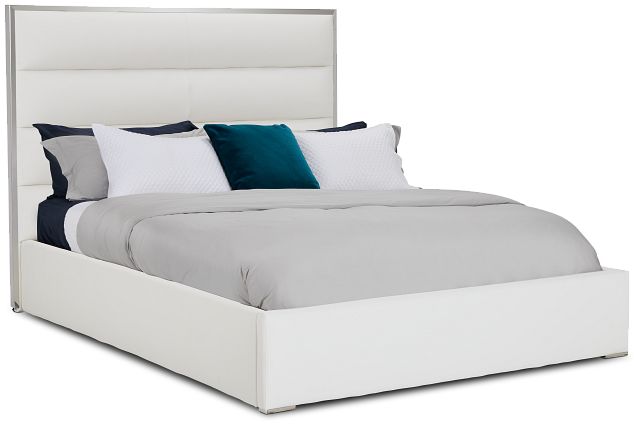 Cortina White Uph Platform Bed