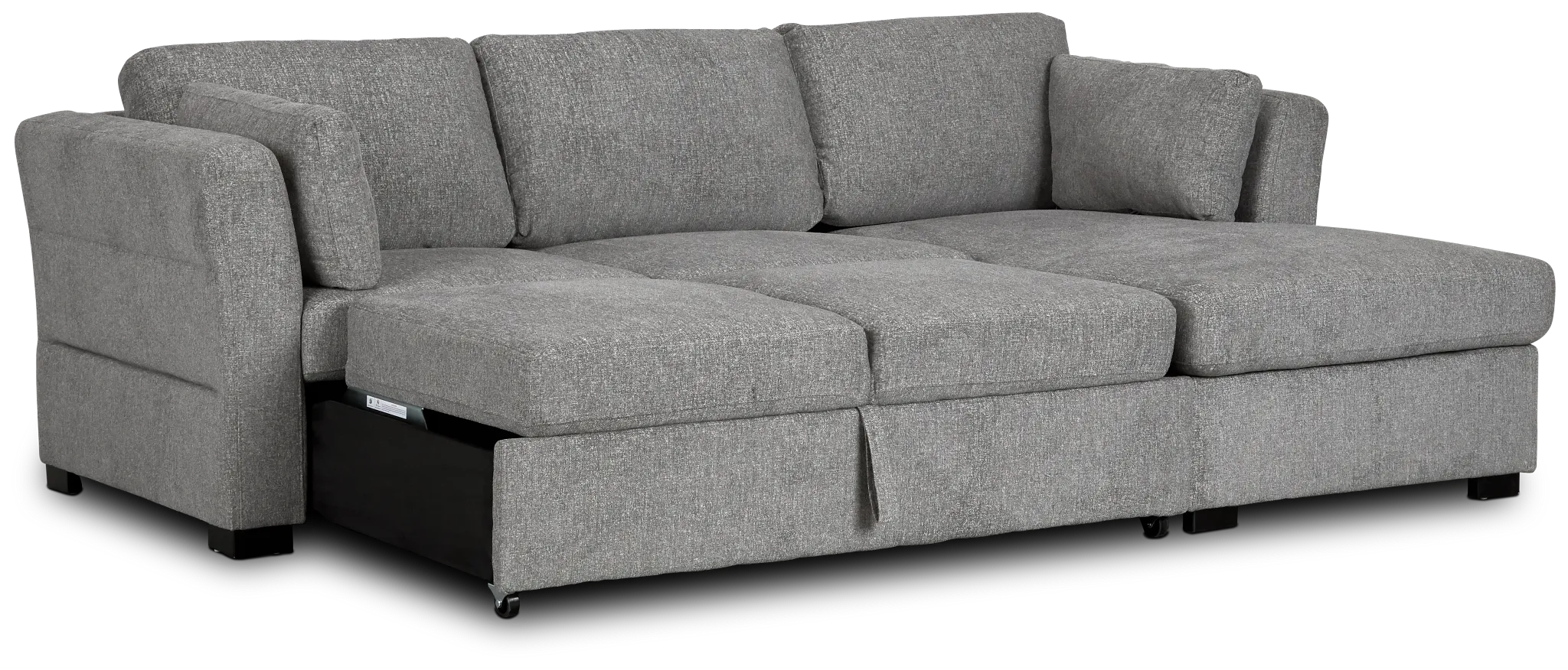 Amber Dark Gray Fabric Small Right Chaise Storage Sleeper Sectional